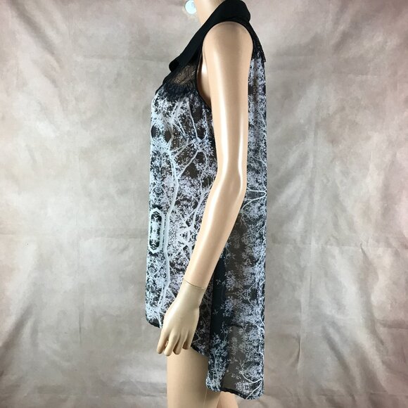 CITY CHIC Mirrored Printed Chiffon Hi-Low Shirt XS/14 - Picture 9 of 9